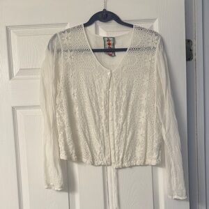 Johnny Was White Lace Blouse